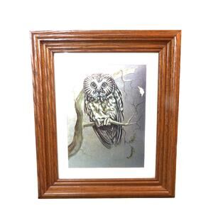 Vintage MCM Etched Metal Owl Wall Art by C Hass